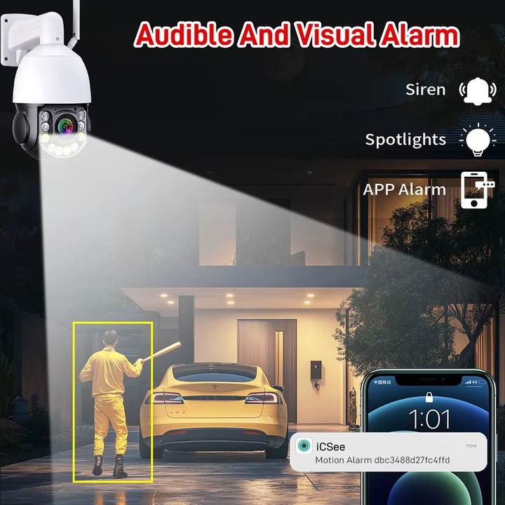 audible and visual alarm with app alert