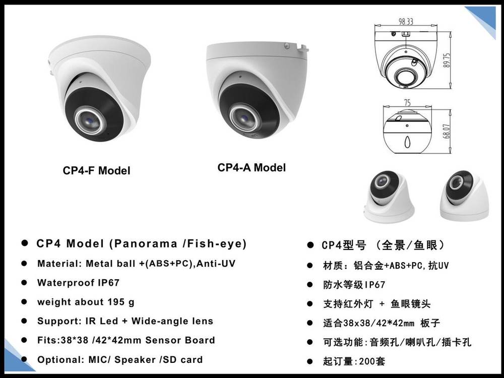 CP4-F CP4-A Panorama Fisheye Housing