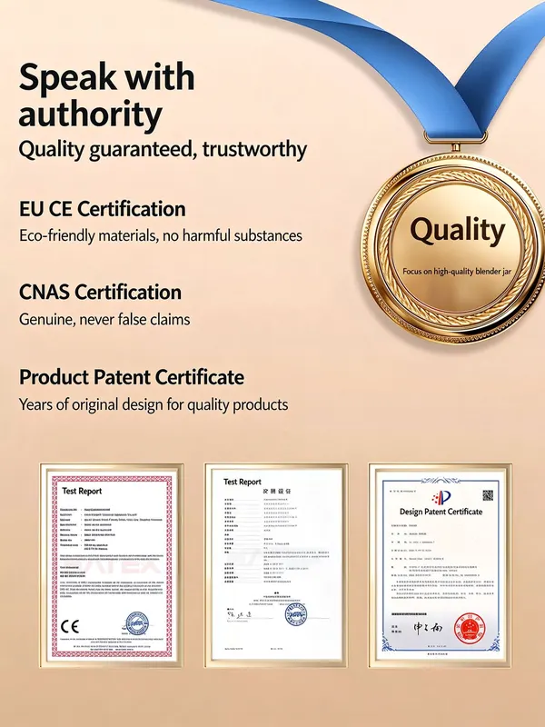 EU CE certification, CNAS certification and design patent certificates