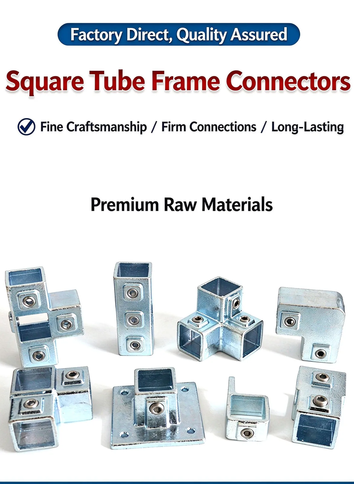 Square tube frame connector factory quality