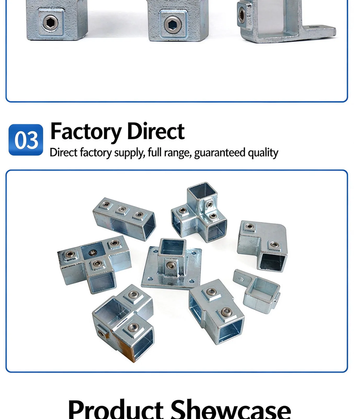 Factory direct square tube connectors