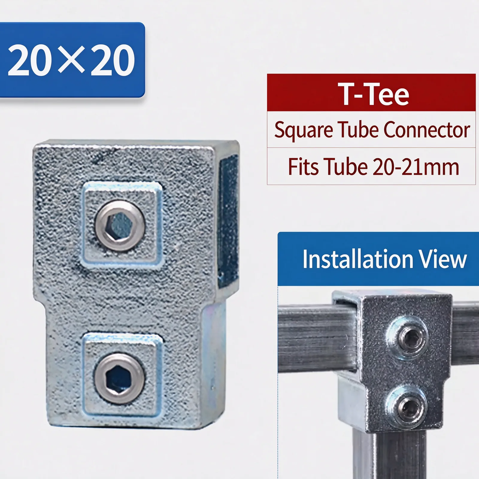 T-Tee square tube connector
