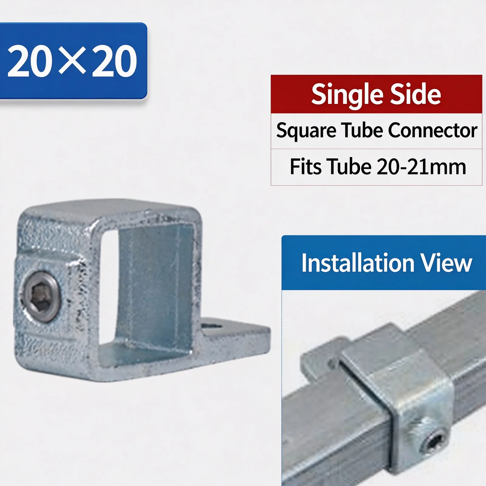 Single Side square tube connector