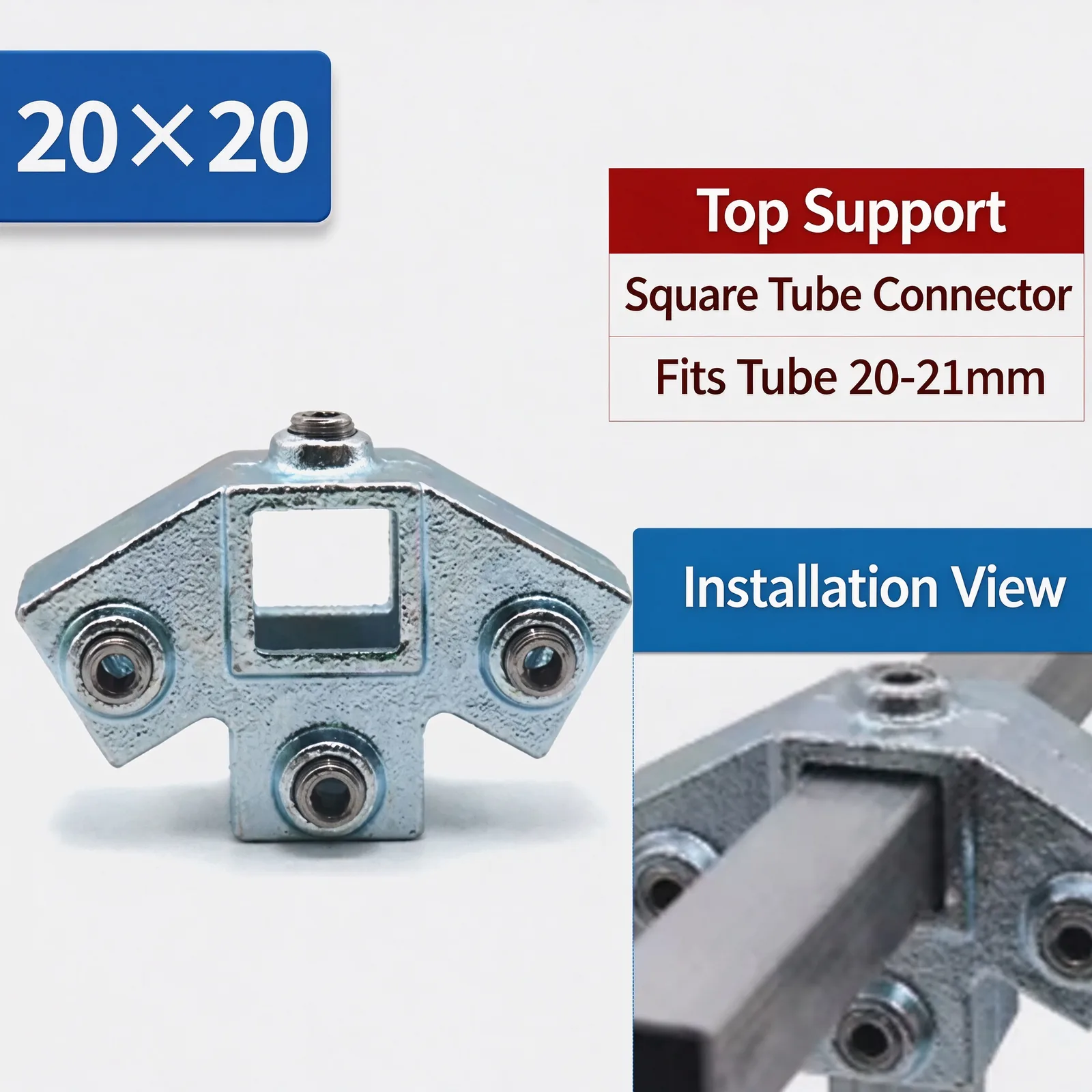 Top Support square tube connector