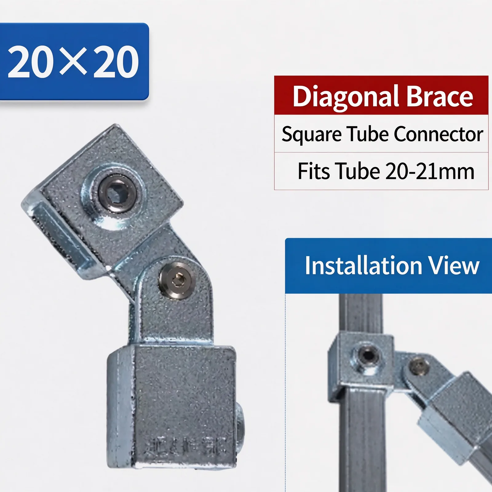 Diagonal Brace square tube connector