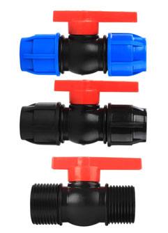 Compression ball valves with quick-connect and threaded ends
