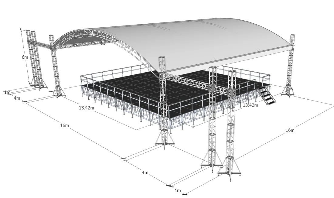 Aluminum stage and truss system