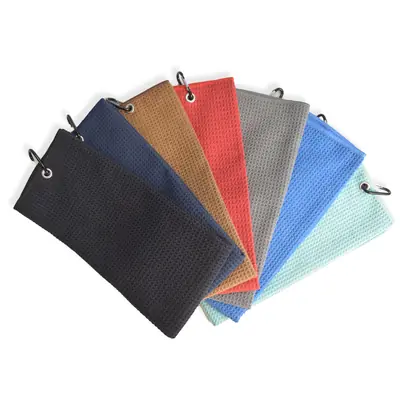 Factory Direct Microfiber Golf Towel with Logo Polyester Pineapple Checkered Golf Towel