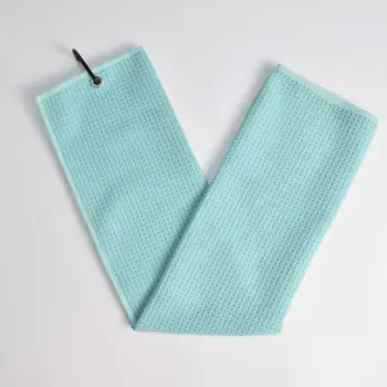 Solid Color Custom Logo Golf Towel Hooked Microfiber Golf Club Cleaning Golf Towel