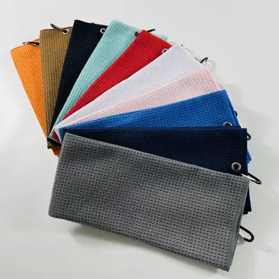 Sublimation Printed Eco-Friendly Three-Fold Microfiber Towel with Customizable Logo for Travel Beach Use