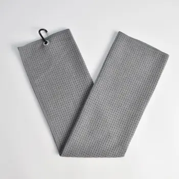 Custom High Quality Microfiber Waffle Golf Towel Quick Dry with Carabiner